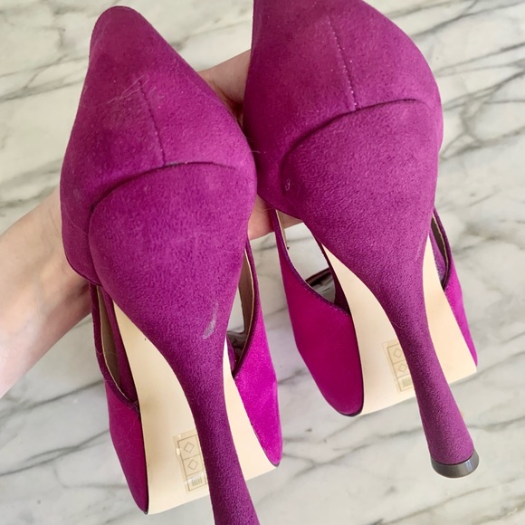 Magenta Suede Pumps - Picture 5 of 7